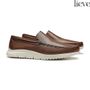 SAPATO MOCASSIM MASCULINO CASUAL EM COURO MARROM