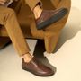 SAPATO DERBY MASCULINO CASUAL EM COURO MARROM