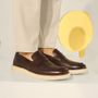  SAPATO LOAFER MASCULINO CASUAL EM COURO MARROM