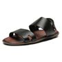 SANDÁLIA MASCULINA CASUAL EM COURO PRETO