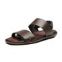 SANDÁLIA MASCULINA CASUAL EM COURO MARROM