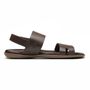 SANDÁLIA MASCULINA CASUAL EM COURO MARROM