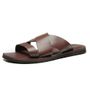 SANDÁLIA MASCULINA CASUAL EM COURO MARROM