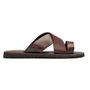 SANDÁLIA MASCULINA CASUAL EM COURO MARROM