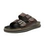 SANDÁLIA MASCULINA CASUAL EM COURO MARROM