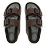 SANDÁLIA MASCULINA CASUAL EM COURO MARROM