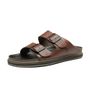 SANDÁLIA MASCULINA CASUAL EM COURO MARROM