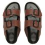 SANDÁLIA MASCULINA CASUAL EM COURO MARROM
