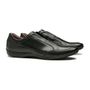 SAPATÊNIS MASCULINO CASUAL EM COURO PRETO COM CONFORTO