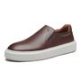SLIP-ON MASCULINO CASUAL EM COURO MARROM