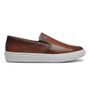 SLIP-ON MASCULINO CASUAL EM COURO MARROM 