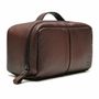 NECESSAIRE MASCULINA EM NYLON E COURO MARROM