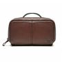 NECESSAIRE MASCULINA EM NYLON E COURO MARROM