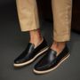 SAPATO MOCASSIM MASCULINO CASUAL EM COURO PRETO LINHA LIEVE