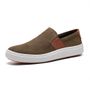 SLIP-ON MASCULINO CASUAL EM COURO MARROM 