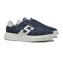 TÊNIS MASCULINO CASUAL EM COURO AZUL COM CONFORTO