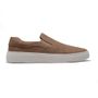 SLIP-ON MASCULINO CASUAL EM COURO MARROM