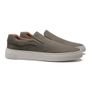 SLIP-ON MASCULINO CASUAL EM COURO CINZA