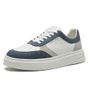 TÊNIS MASCULINO CASUAL EM COURO AZUL COM CONFORTO