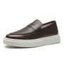 SAPATO LOAFER MASCULINO CASUAL EM COURO MARROM COM CONFORTO