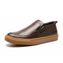 SLIP-ON MASCULINO CASUAL EM COURO MARROM 