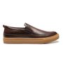 SLIP-ON MASCULINO CASUAL EM COURO MARROM 