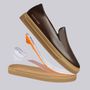  SAPATO MOCASSIM MASCULINO CASUAL EM COURO MARROM COM CONFORTO