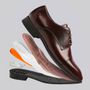 SAPATO DERBY MASCULINO SOCIAL EM COURO MARROM COM CONFORTO 