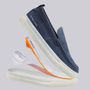  SAPATO MOCASSIM MASCULINO CASUAL EM COURO AZUL COM CONFORTO