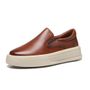 SLIP-ON MASCULINO CASUAL EM COURO MARROM