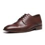 SAPATO DERBY MASCULINO SOCIAL EM COURO MARROM COM CONFORTO