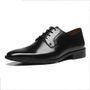 SAPATO DERBY MASCULINO SOCIAL EM COURO PRETO COM CONFORTO