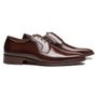 SAPATO DERBY MASCULINO SOCIAL EM COURO MARROM COM CONFORTO