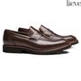 SAPATO LOAFER MASCULINO CASUAL EM COURO MARROM 