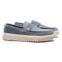 SAPATO MOCASSIM MASCULINO CASUAL EM COURO AZUL