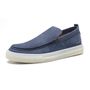  SAPATO MOCASSIM MASCULINO CASUAL EM COURO AZUL COM CONFORTO