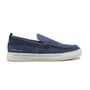  SAPATO MOCASSIM MASCULINO CASUAL EM COURO AZUL COM CONFORTO