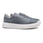 TÊNIS MASCULINO CASUAL EM COURO AZUL COM CONFORTO