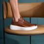 TÊNIS MASCULINO CASUAL EM COURO MARROM