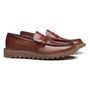 SAPATO LOAFER MASCULINO CASUAL EM COURO MARROM 