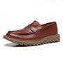 SAPATO LOAFER MASCULINO CASUAL EM COURO MARROM 