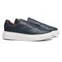 TÊNIS MASCULINO CASUAL EM COURO AZUL COM CONFORTO