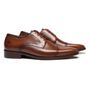 SAPATO DERBY MASCULINO SOCIAL EM COURO MARROM COM CONFORTO