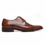 SAPATO DERBY MASCULINO SOCIAL EM COURO MARROM COM CONFORTO