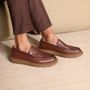 SAPATO LOAFER MASCULINO CASUAL EM COURO MARROM 