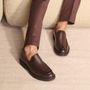SAPATO MOCASSIM MASCULINO CASUAL EM COURO MARROM 