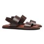 SANDÁLIA MASCULINA CASUAL EM COURO MARROM