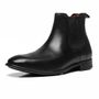 BOTA CHELSEA MASCULINA CASUAL COURO PRETO COM CONFORTO