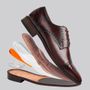 SAPATO DERBY BROGUE MASCULINO SOCIAL EM COURO MARROM COM CONFORTO