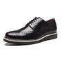 SAPATO DERBY BROGUE MASCULINO CASUAL EM COURO PRETO COM CONFORTO 